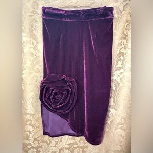Elegant Purple Velvet Skirt